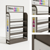 Metal MultiTier Grid Shelf Display Rack with Signage, Customizable for Retail Store Beverage Promotions