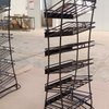 Black Metal MultiTiered Nail Art Display Rack, with Grid Shelves And Adjustable Structure, Ideal for Salon And Retail Nail Product Showcase, SpaceSaving Design