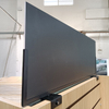 Black Metal Multi - Tier Grid Display Rack with Branding Signage, Retail Stand for Hardware & Small Goods