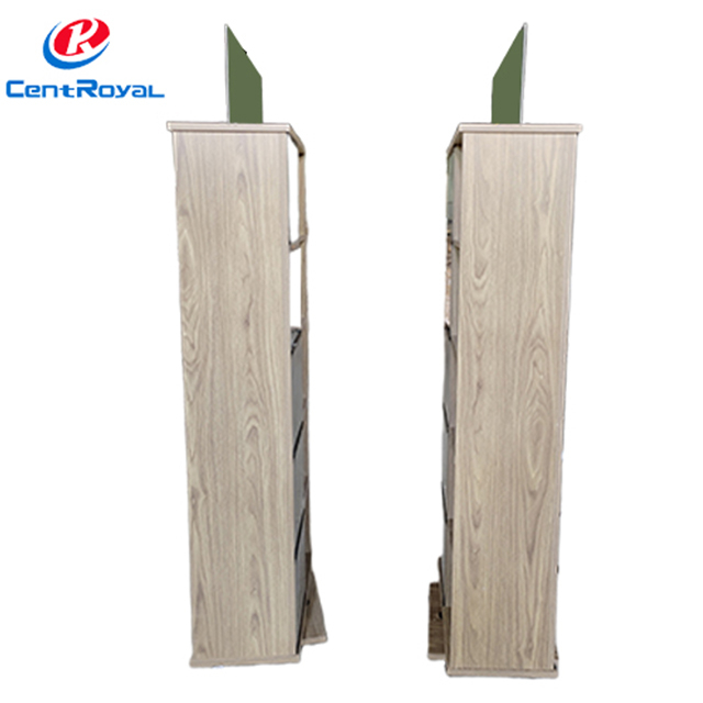 Branded Rolling Wooden Display Stand for Remington Grooming