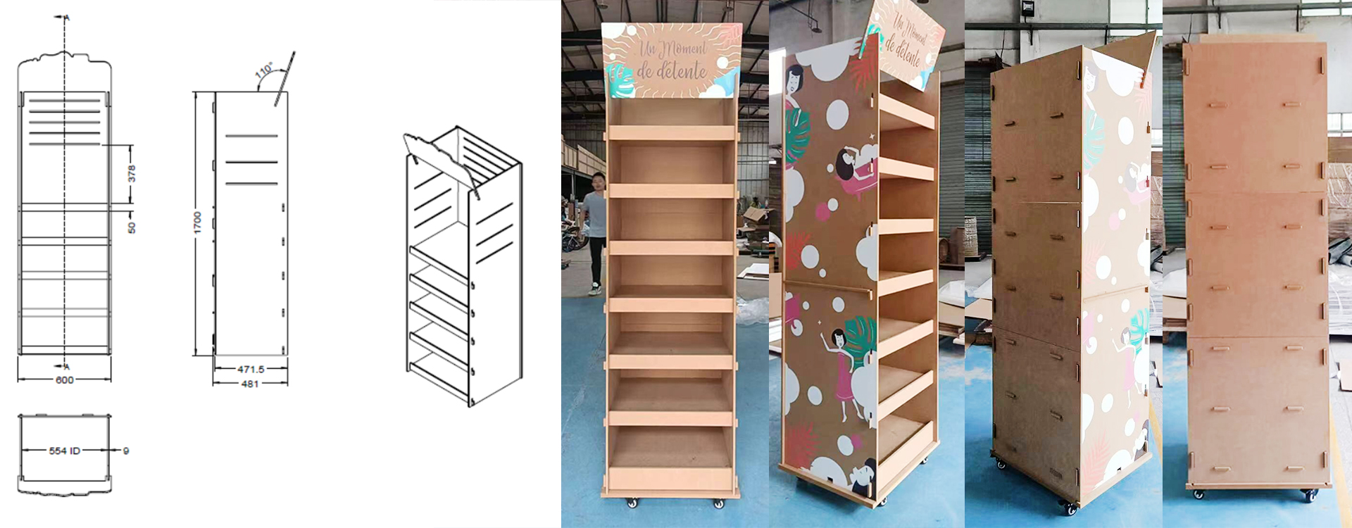 portable wood display stand