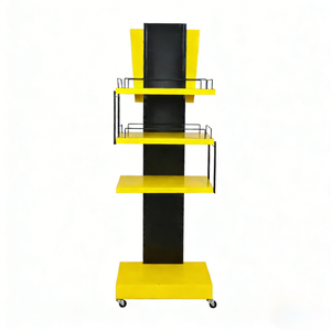 Lipton Custom Multi - tier Wheeled Metal Display Rack for Supermarket Brand Exhibition