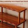 Simple Style Natural Wood Wave Edge Storage Display Rack with Stable Bearing
