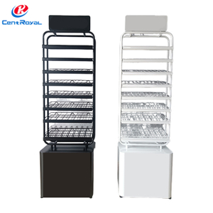 Metal Multi - Tier Wire Shelf Display Rack with Branding Signage, Retail Stand for Cosmetics & Small Goods