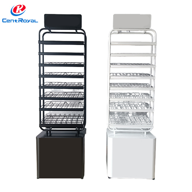 Dual - Tone Metal Wire Display Rack: Storage Cabinet for Retail