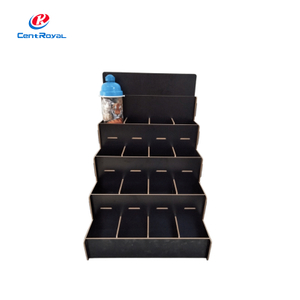 Cardboard Step - Shaped Multi - Tier Display Stand for Kids’ Cards & Toys – Countertop Organizer with Back Panel