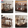 Classic Style Multi-layer Solid Wood Desktop Display Rack with Sturdy Bearing