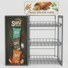 Custom Branded Side-Hanging Snack Display Stand 3-Tier Side-Mount Metal Wire Snack Display Rack