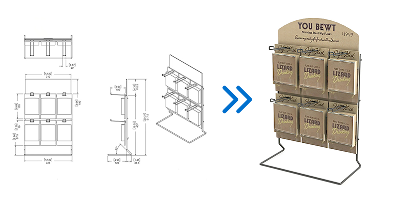 wood display stand With Lighting deign