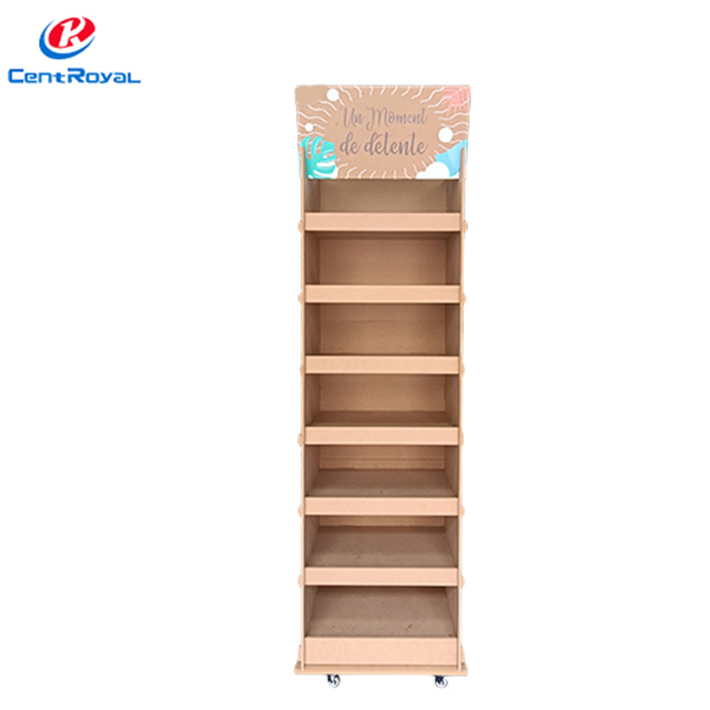 Themed Rolling Cardboard Tiered Display Shelf