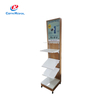 Wooden Multi-Tier Pillow Display Stand with Rolling Base - Retail Rack for Bedding Product Exhibition & Store Showcase