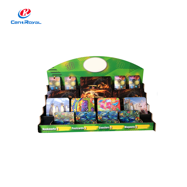 Tiered Partitioned Wooden Display Rack: For Stationery & Gifts