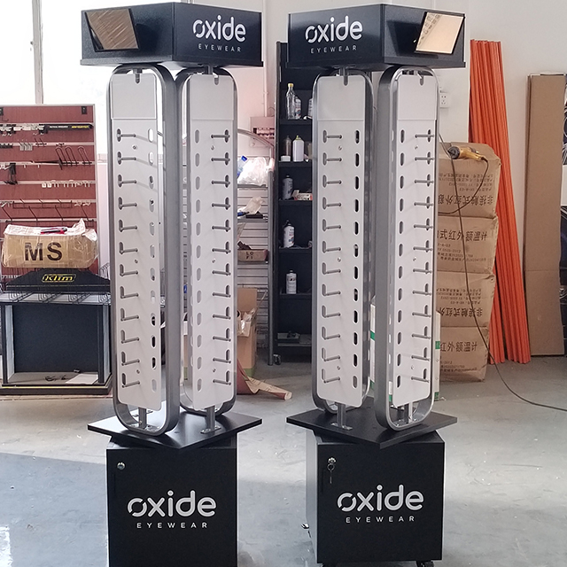 Branded Rolling Eyewear Display Stand with Wheels