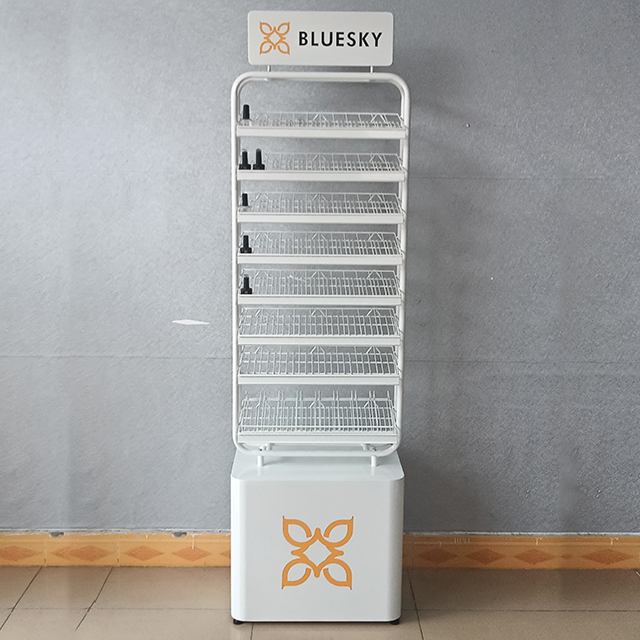 Dual - Tone Metal Wire Display Rack: Storage Cabinet for Retail