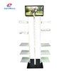 Multi-Tier Metal & Wood Clothing Display Stand with Shelves & Hooks - Retail Rack for Apparel & Accessories Exhibition