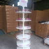 Rotating Multi - Tier Acrylic Display Rack with Branding Signage & Wheels, Retail Stand for Toys/Gifts