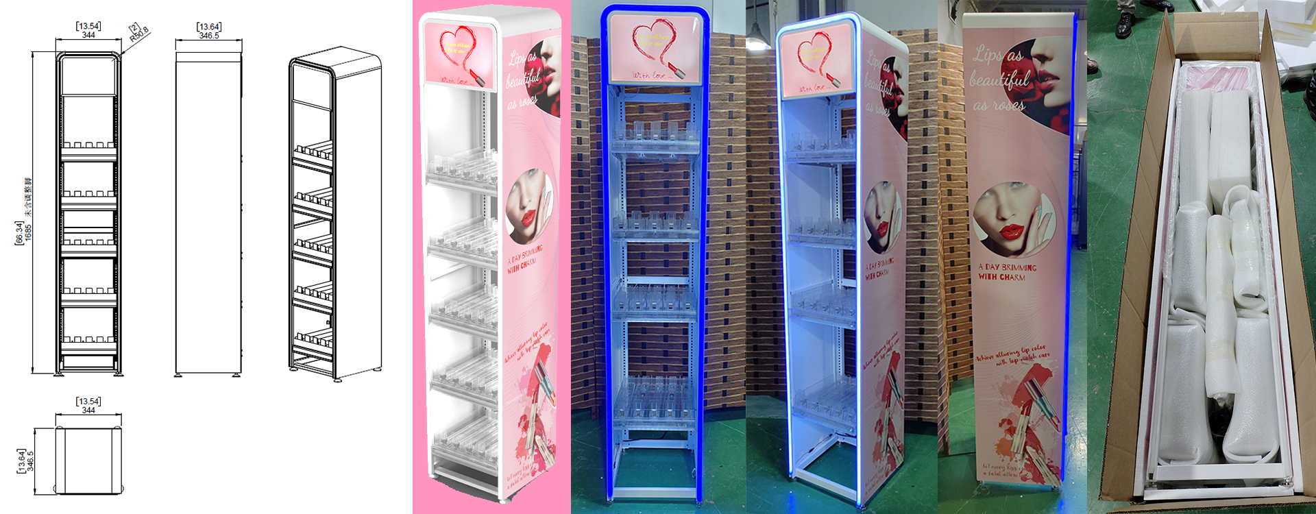 Cosmetic acrylic display stand