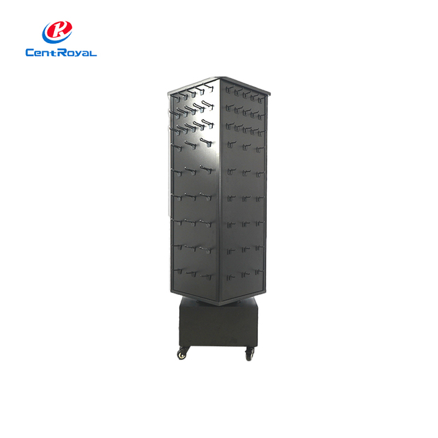 360° Rotating Mobile Metal Display Rack With Multi - Hooks
