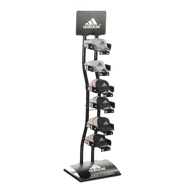Branded Tiered Metal Display Rack For Adidas Caps