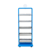 Mobile Display Rack with Wheels & Metal Grid Shelves for Retail Promotion