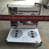 Metal Stackable Cookware Display Rack with Signage, Retail Shelf for 10 - Piece Set