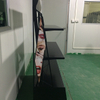Black Metal Multi - Tier Retail Display Rack with Cabinet, Open - Shelf Stand for Merchandise Showcase