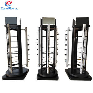 Metal 360° Rotating Eyewear Display Rack with Multi - Hooks, Optical Shop Glasses Showcase