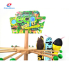 Wooden Rotating Kids’ Toy Display Stand with Hooks Wicker Basket - Plush Toy Rack for Retail