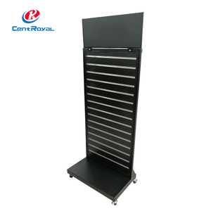 Rolling Multi-Tier Metal Slatwall Display Stand for Clothing