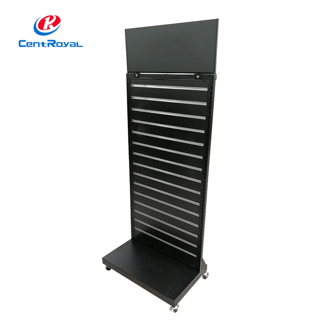 Mobile Metal Slatwall Display For Long - Shaped Items