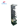 Multi-Tier Metal & Acrylic Paint Display Stand - Retail Rack with Storage Slots for Coating Sample Exhibition