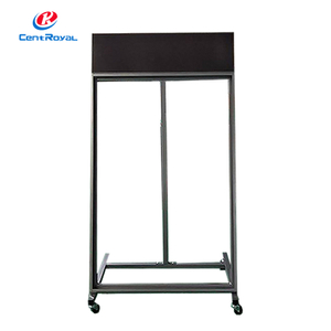 Sturdy Metal Tile Display Stand with Rolling Base - Open-Frame Rack for Flooring Sample Exhibition & Retail Showcase