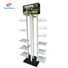 Multi-Tier Metal & Wood Clothing Display Stand with Shelves & Hooks - Retail Rack for Apparel & Accessories Exhibition