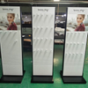 Metal Perforated Panel Display Rack with Hooks, Adjustable Retail Merchandise Stand, Sturdy Base for Store Showcases