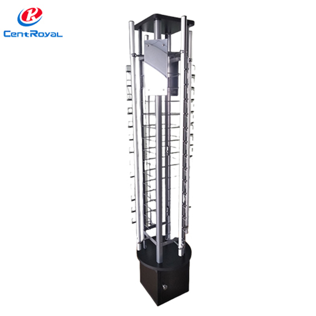 Mobile Metal Eyewear Display Rack: Lockable Cabinet Branding