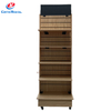 Black Metal Multi - Tier Grid Display Rack with Branding Signage, Retail Stand for Hardware & Small Goods