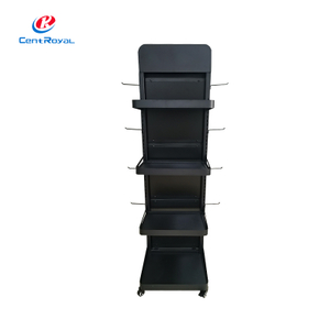 Multi-Tier Metal Ceramic Cup Display Stand with Rolling Base - Retail Rack for Store & Exhibition
