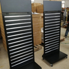 Rolling Multi-Tier Metal Slatwall Display Stand for Clothing