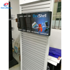 Metal Wall-Mounted Advertising Display Bracket with Slatwall & Hooks - Retail Signage Holder for Promotional Showcase