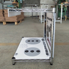 Metal Stackable Cookware Display Rack with Signage, Retail Shelf for 10 - Piece Set