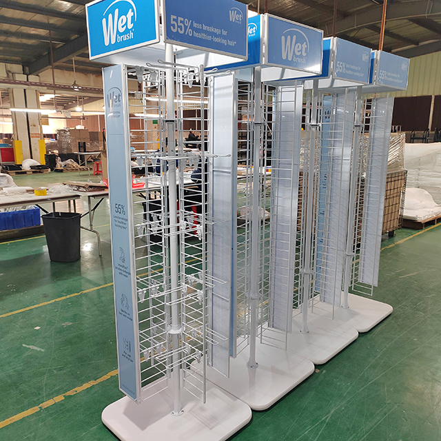 Branded Rotating Metal Display Rack for Wet Brush