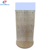 Wooden Perforated Panel Display Rack with Hooks & Top Signage, Retail Stand for Boutique Merchandise