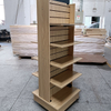 Black Metal Multi - Tier Grid Display Rack with Branding Signage, Retail Stand for Hardware & Small Goods