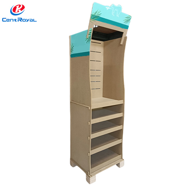 Eco-Themed French-Labeled Multi-Tier Cardboard Display for Bathroom Goods
