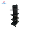 Multi-Tier Metal Ceramic Cup Display Stand with Rolling Base - Retail Rack for Store & Exhibition