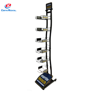 Multi-Tier Metal Wire Hat Display Stand with Rolling Base - Retail Rack for Cap & Headwear Exhibition
