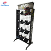 Metal Wire Grid Helmet Display Rack with Signage & Wheels, Mobile Retail Stand for Motorcycle/Sports Helmets