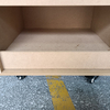Wooden Multi - Tier Retail Display Rack with Top Signage & Wheels, Mobile Shelf for Merchandise Showcase