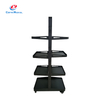 Multi-Tier Metal Ceramic Cup Display Stand with Rolling Base - Retail Rack for Store & Exhibition