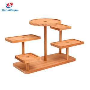 Simple Style Natural Wood Wave Edge Storage Display Rack with Stable Bearing